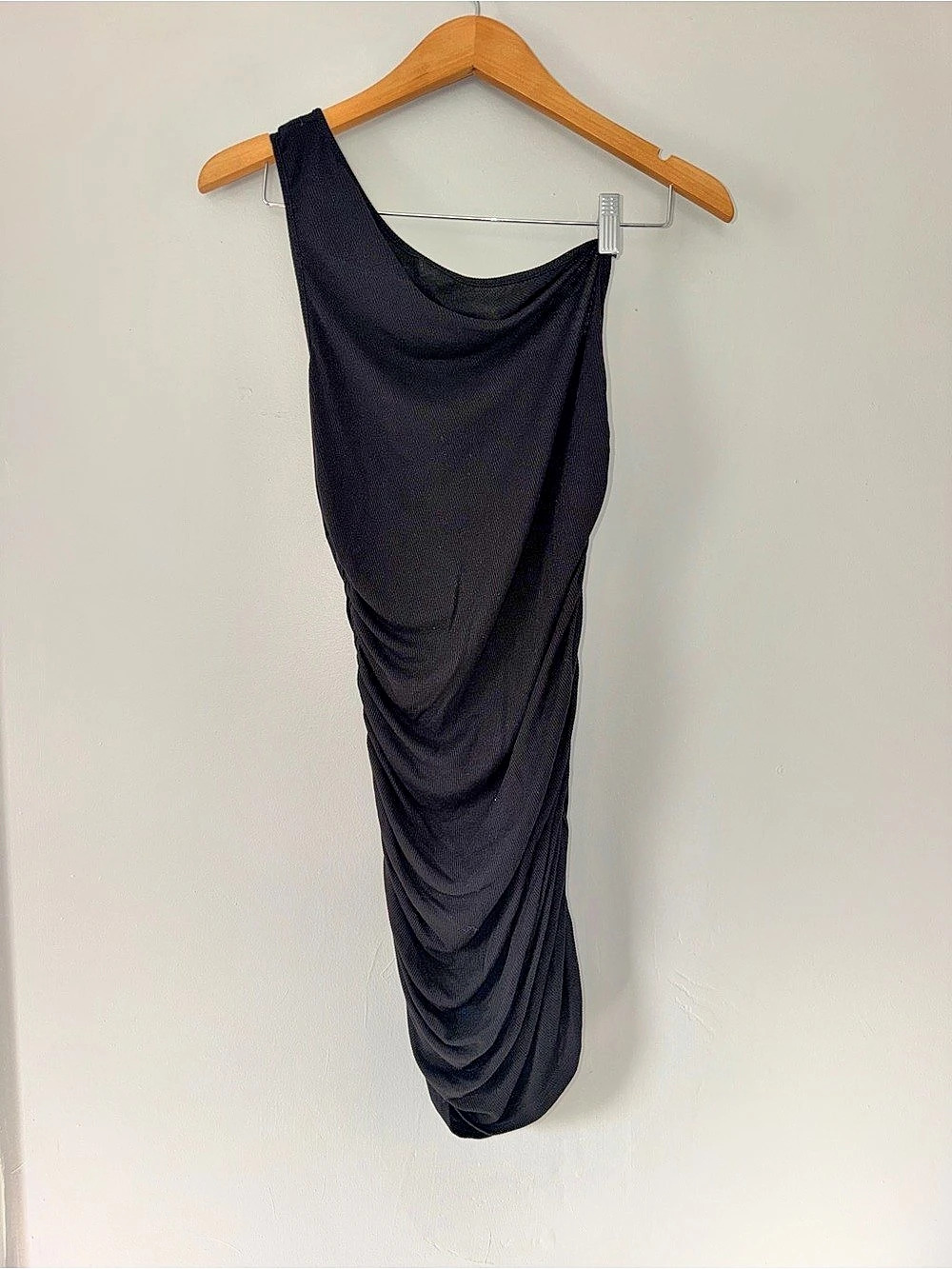 Black Ruched Maxi Dress Size Medium Like New
